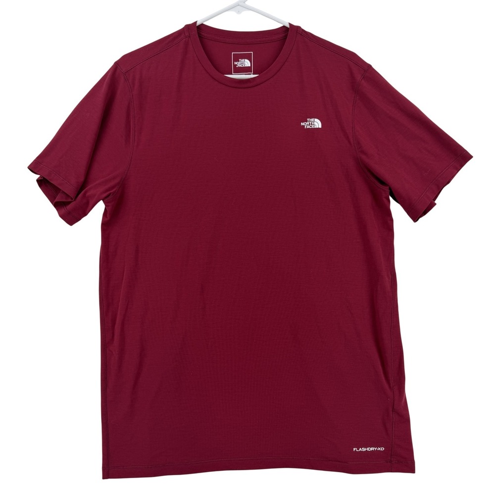 The North Face Shirt Mens Medium Red Short Sleeve FlashDry-XD Athletic Top